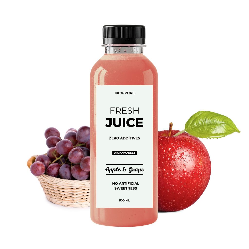 

Jus Apel Anggur Segar Cold Pressed 500 ml – 100% Buah Asli, Murni Tanpa Gula Tambahan