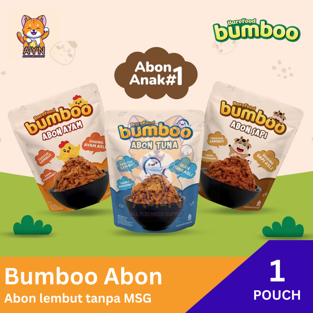 

Bumboo Abon Lembut Tuna | Ayam | Sapi [ 1 pouch ]