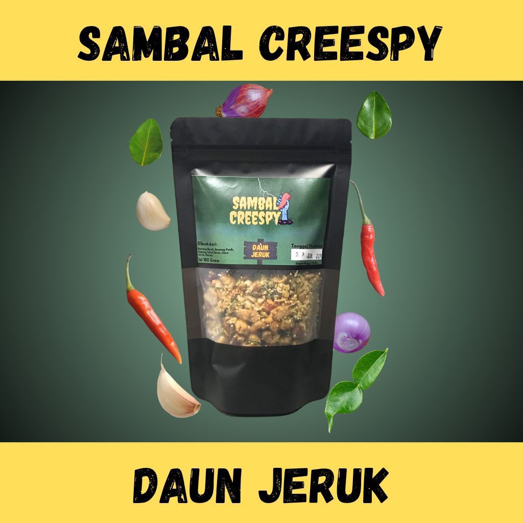 

Sambal Krispi/Crispy Daun Jeruk 100Gram By Sambal Creespy / Sambal Kering / Bawang Goreng Crispy Pedas / Ekstra Daun Jeruk