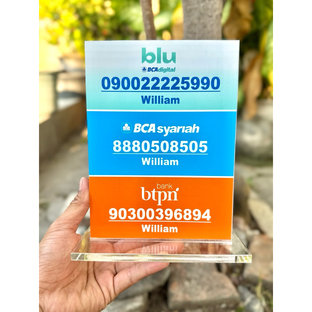 

BISA CUSTOM REKENING AKRILIK MEJA UKURAN 15x20cm BAHAN AKRILIK TEBAL