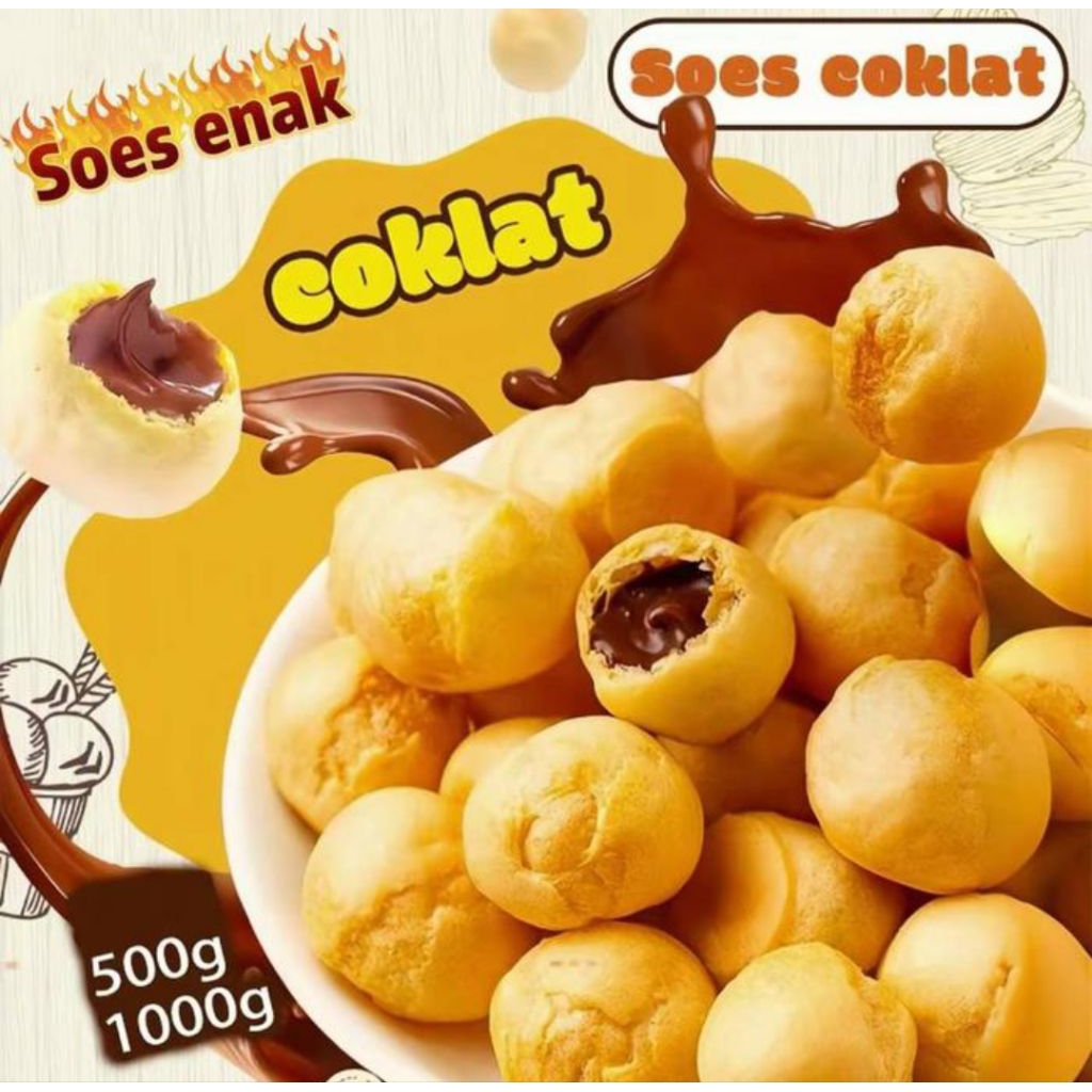

1 kg Soes Cokelat Lumer Malona / Soes Cokelat malona / Kue Soes Cokelat