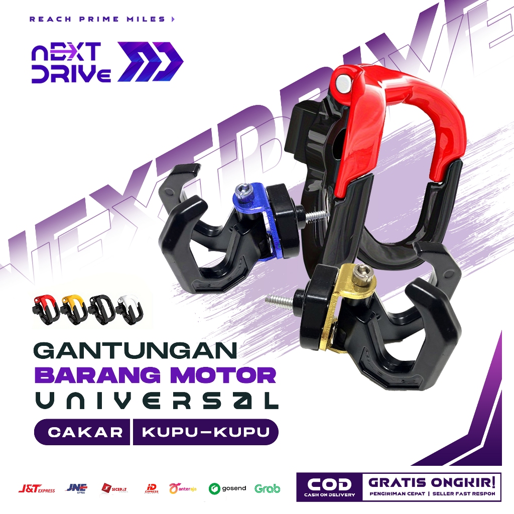 Gantungan Barang Motor Universal PREMIUM | Cakar 2 dan Kupu-Kupu | Cantolan Tas Helm CNC Semua Motor