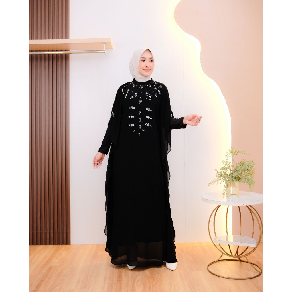 Kaftan Seruti Payet Premium – Set Inner + Outer Gamis Kondangan Mewah