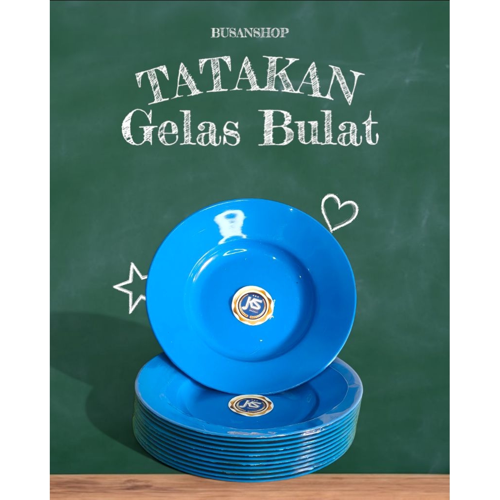 LEPEK BULAT | TATAKAN GELAS PLASTIK 12 PCS (1 LUSIN) WARNA BIRU