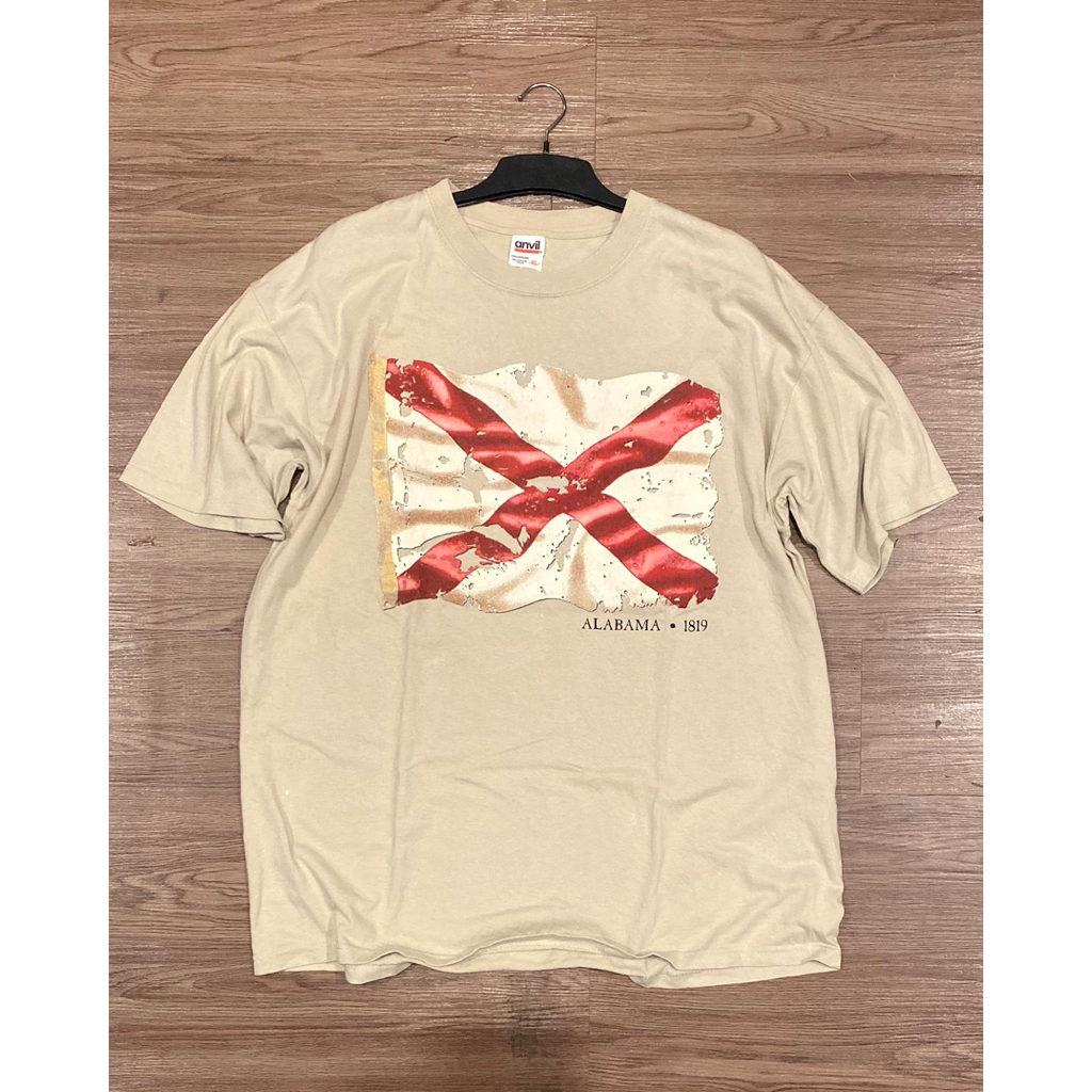 kaos Vintage Alabama Band Flag Bendera Anvil Red second Bekas