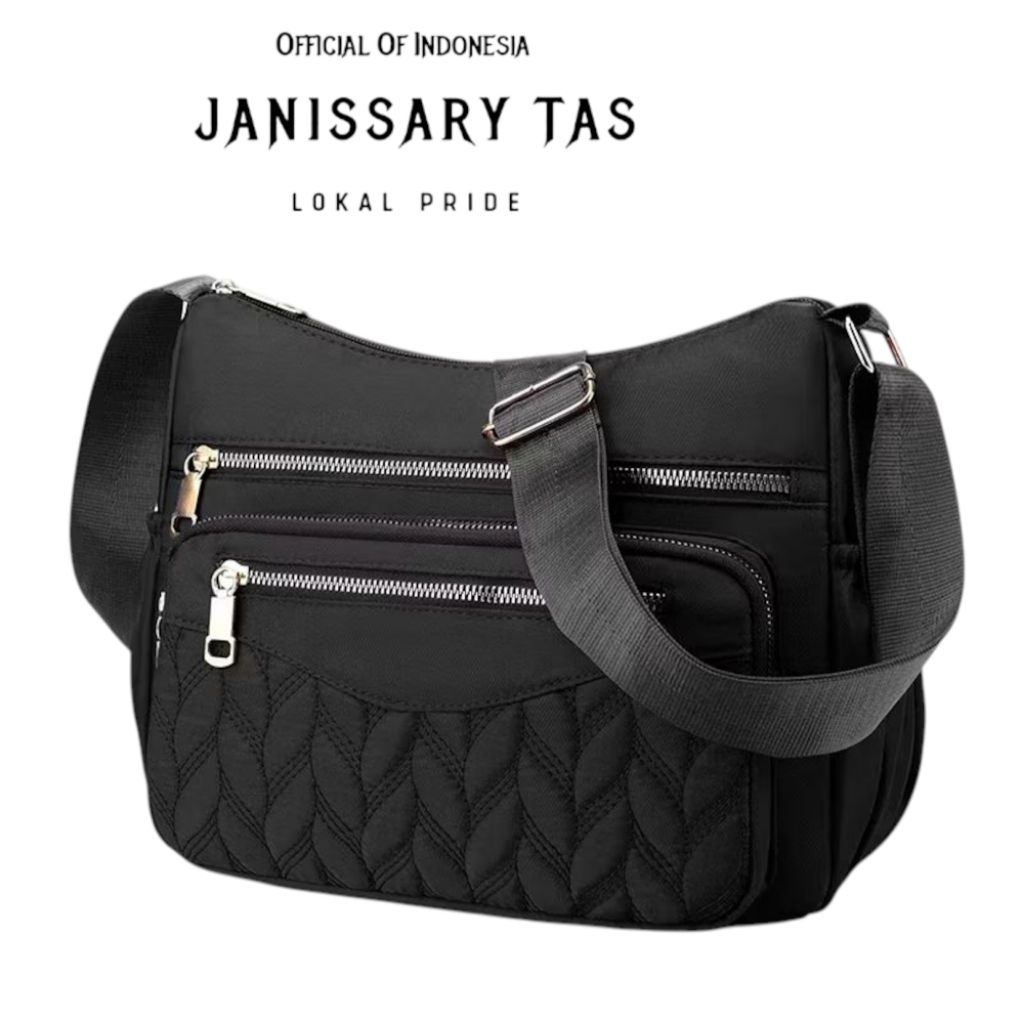 Janissary - Shafira Selempang Wanita Motif Bordir Tersedia Banyak Ruang - Sling Bag Cewek Anti Air B