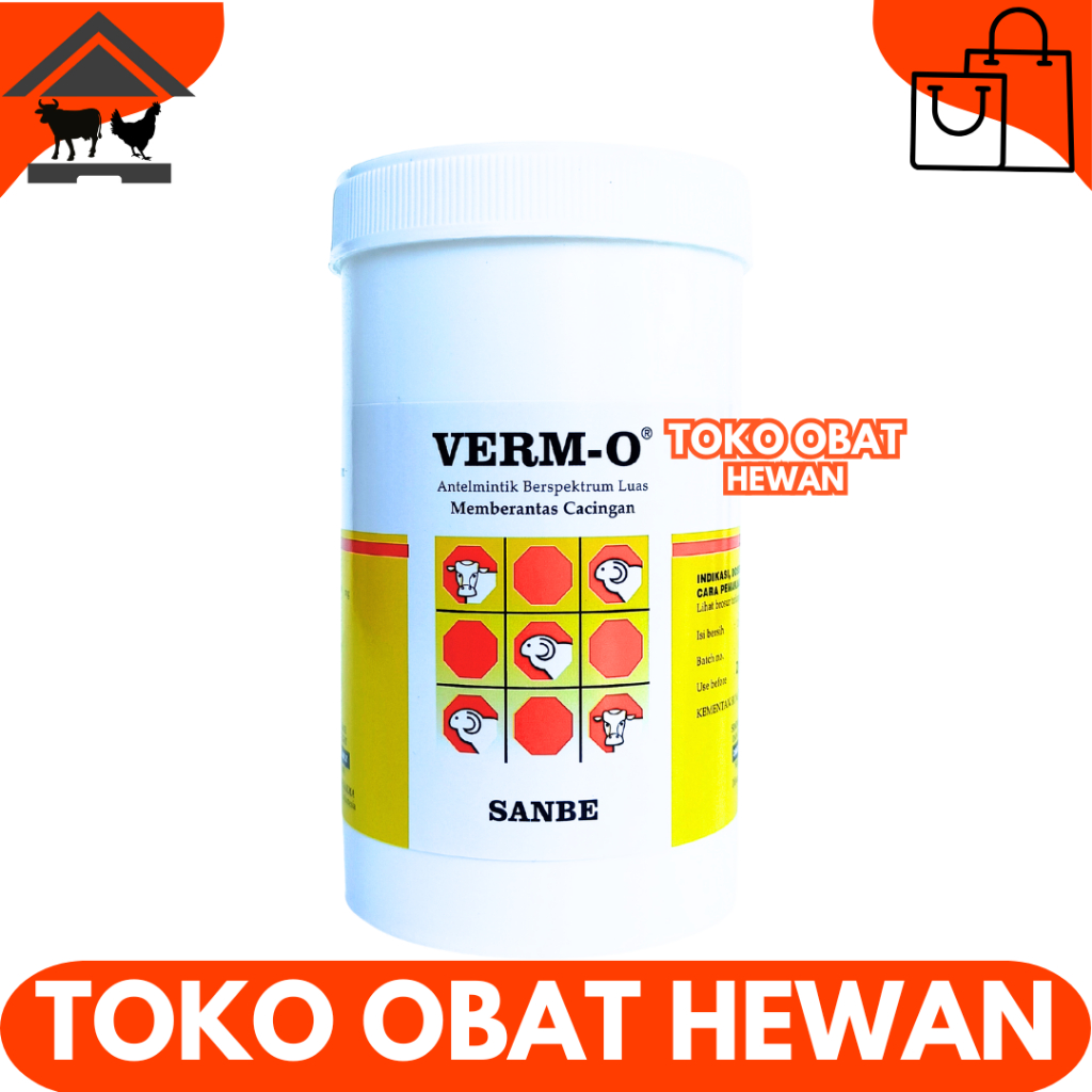 VERM O 12 BOLUS (1 TOPLES KECIL) SANBE - Obat Cacing Ampuh untuk Sapi Kerbau Kuda Spektrum Luas