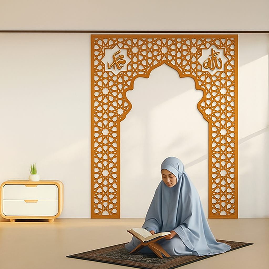 Dekorasi Hiasan Dinding MIHRAB MUSHOLA Rumah Minimalis ORNAMEN ALLAH MUHAMMAD