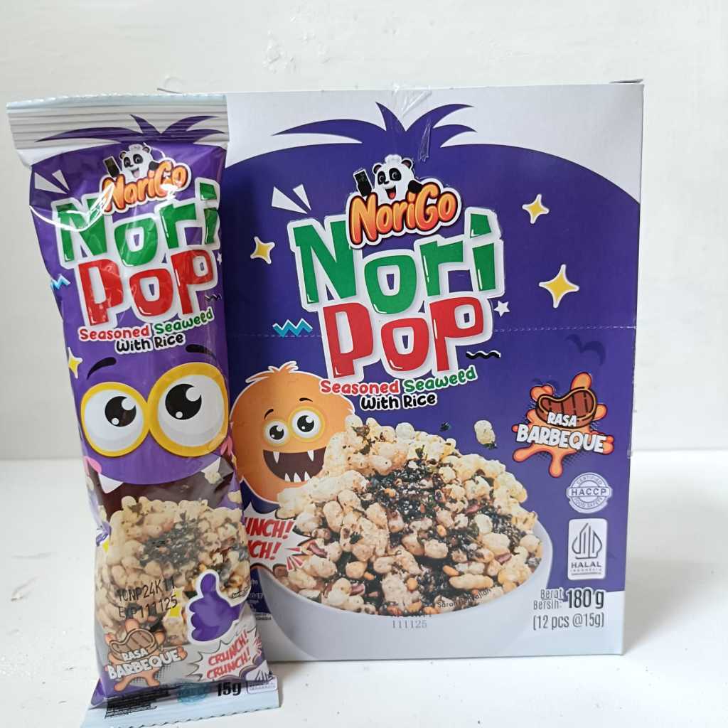 

1 Pak Nori Pop Seasoned Seaweed With Rice Bbq Isi 12 Sachet