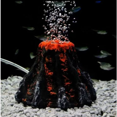 Hiasan Aquarium Gunung Berapi / Ornamen Fiber / Dekorasi Aquarium / Vulkano / Gunung Api