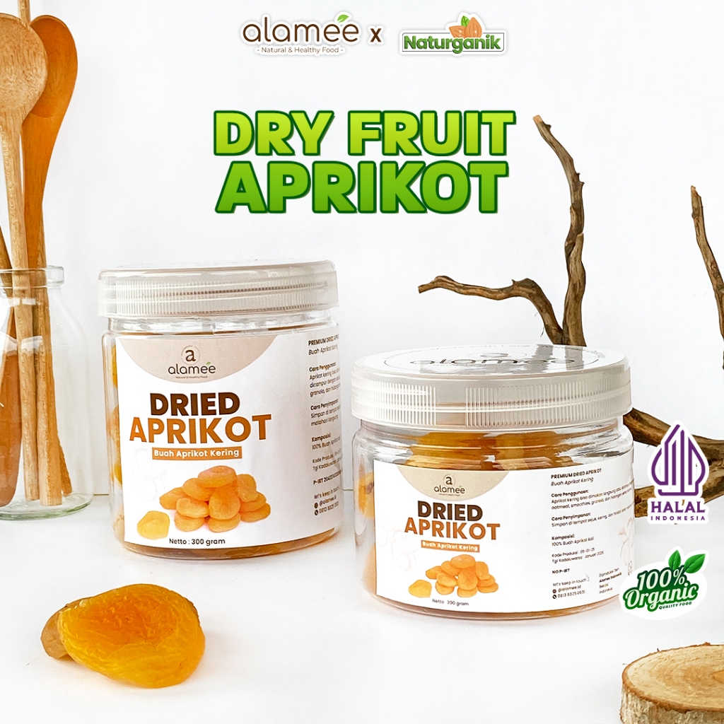 

ALAMEE Dried Apricot Buah Aprikot Kering Dried Fruit Apricots Tanpa Biji Cemilan Buah Naturganik