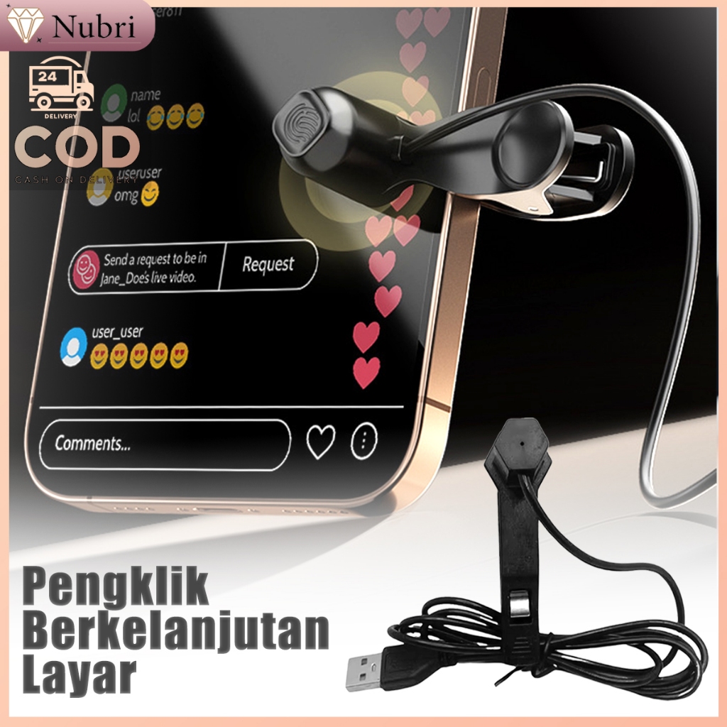 Nubri COD Auto Clicker | Pengklik Layar HP Kontinu |  Alat Klik Layar Otomatis USB Senyap / Screen T