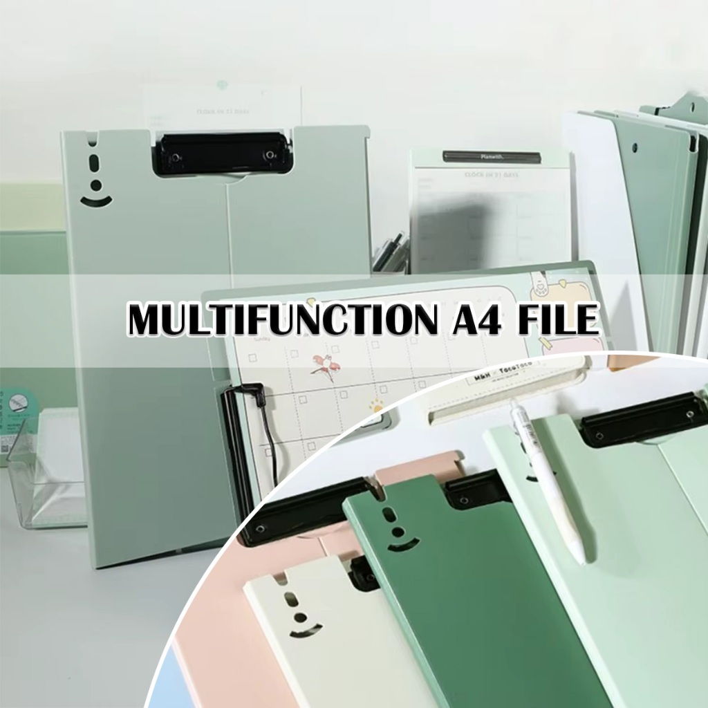 

1PC Papan Ujian Buka Tutup Bahan Metal Pada Clip Diatas，Dilengkapi Tempat Pen Papan Ujian Clip Board 2in1