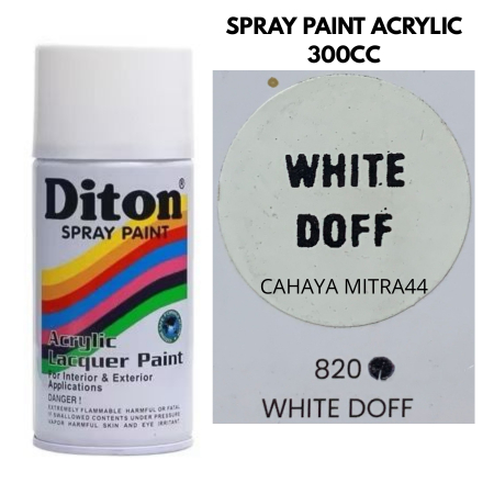 Pilox Diton Spray Paint Acrylic White Doff 820 300CC Cat Semprot Putih Doff