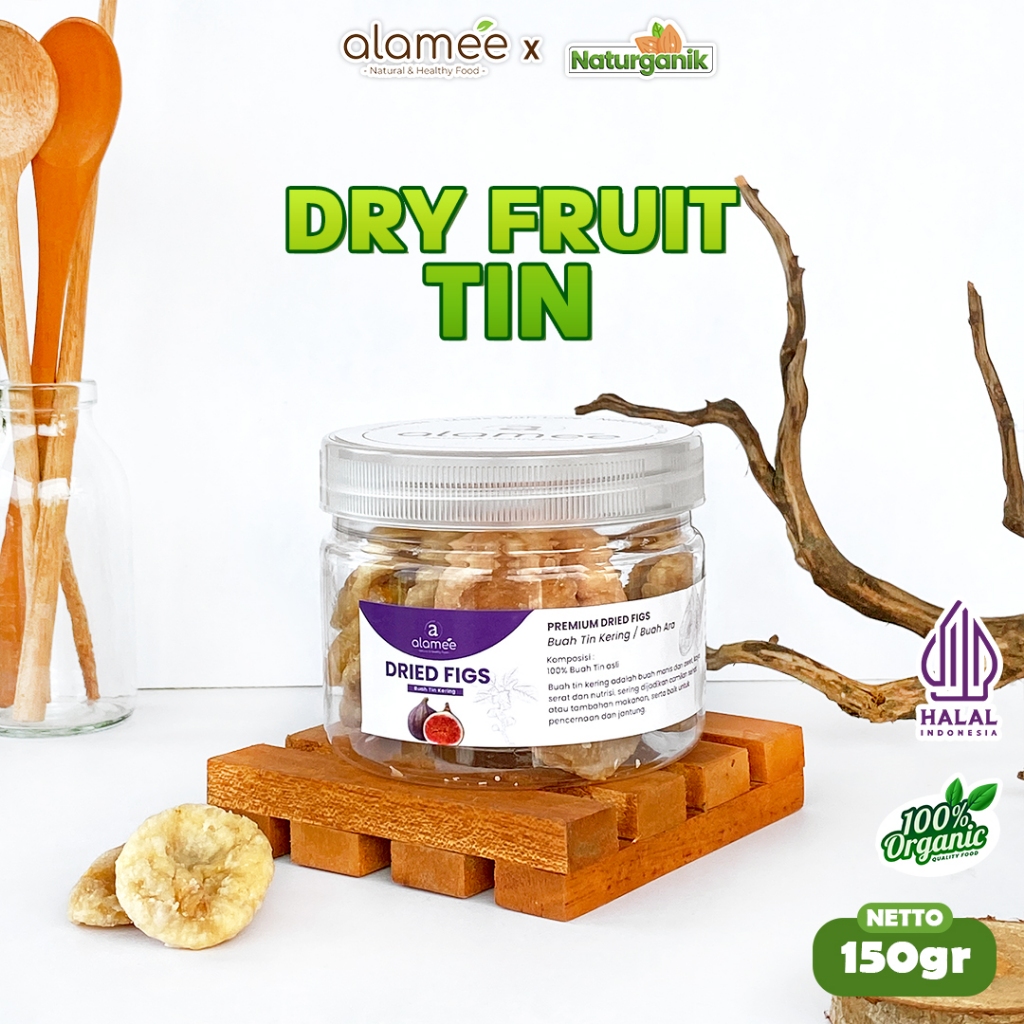 

ALAMEE Buah Tin Kering Cemilan Buah Sehat Dried Figs Buah Ara Kering Rendah Kalori 15gr Naturganik