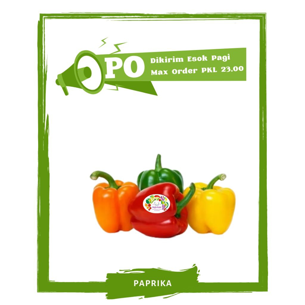 

Paprika Hijau / Merah / Kuning / Sayur Sayuran Segar PO Mallahrizwa