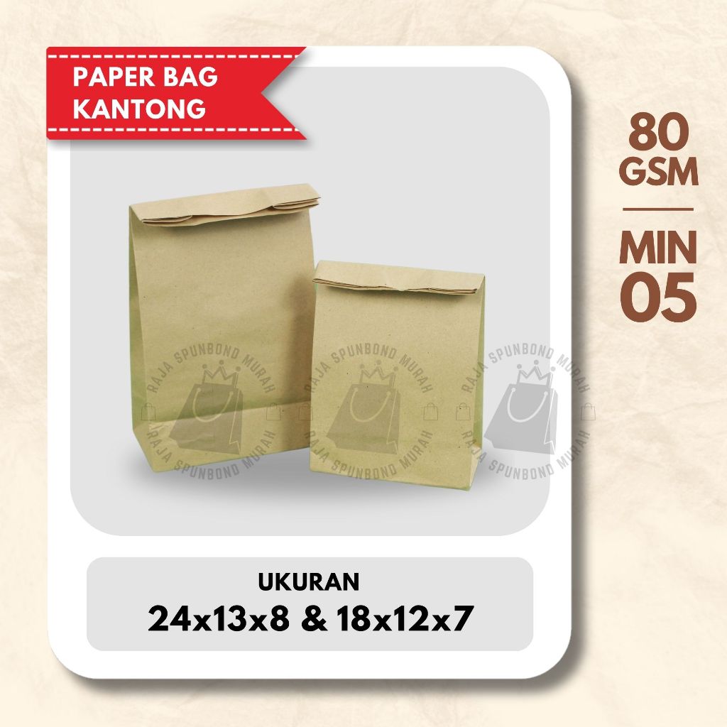 

Kantong Kertas Kraft Paper Bag Coklat Polos Goodie Bag 80 Gsm