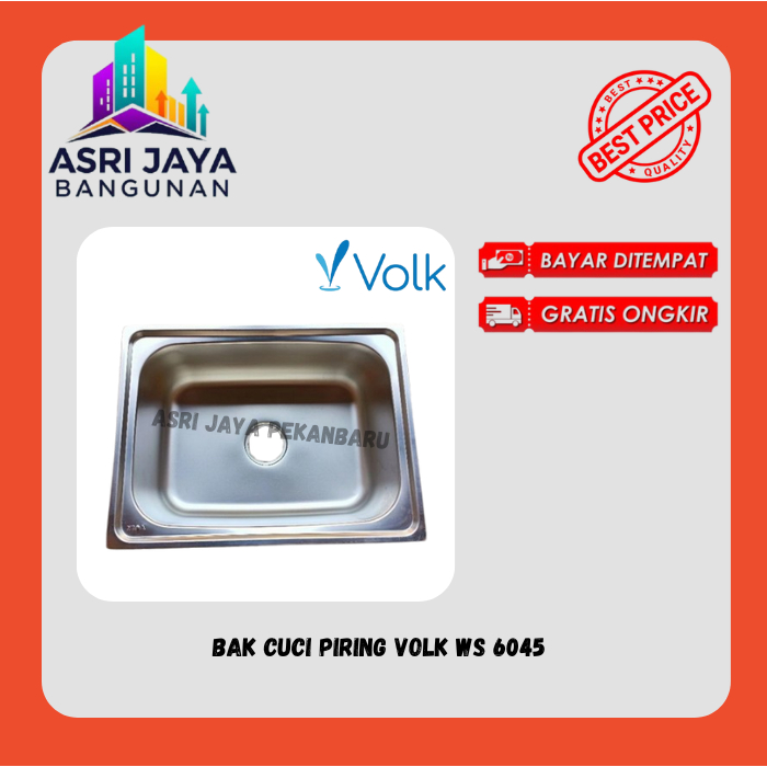 Bak Cuci Piring / BCP 1 Lubang Tanpa Sayap merk Volk WS 6045