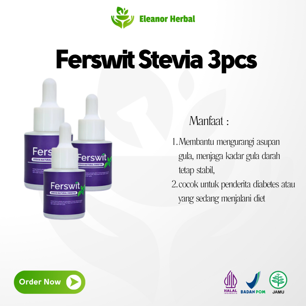 

PROMO.3 PCS FERSWIT - Gula Tetes Stevia 100% Asli sebagai Pemanis Alami