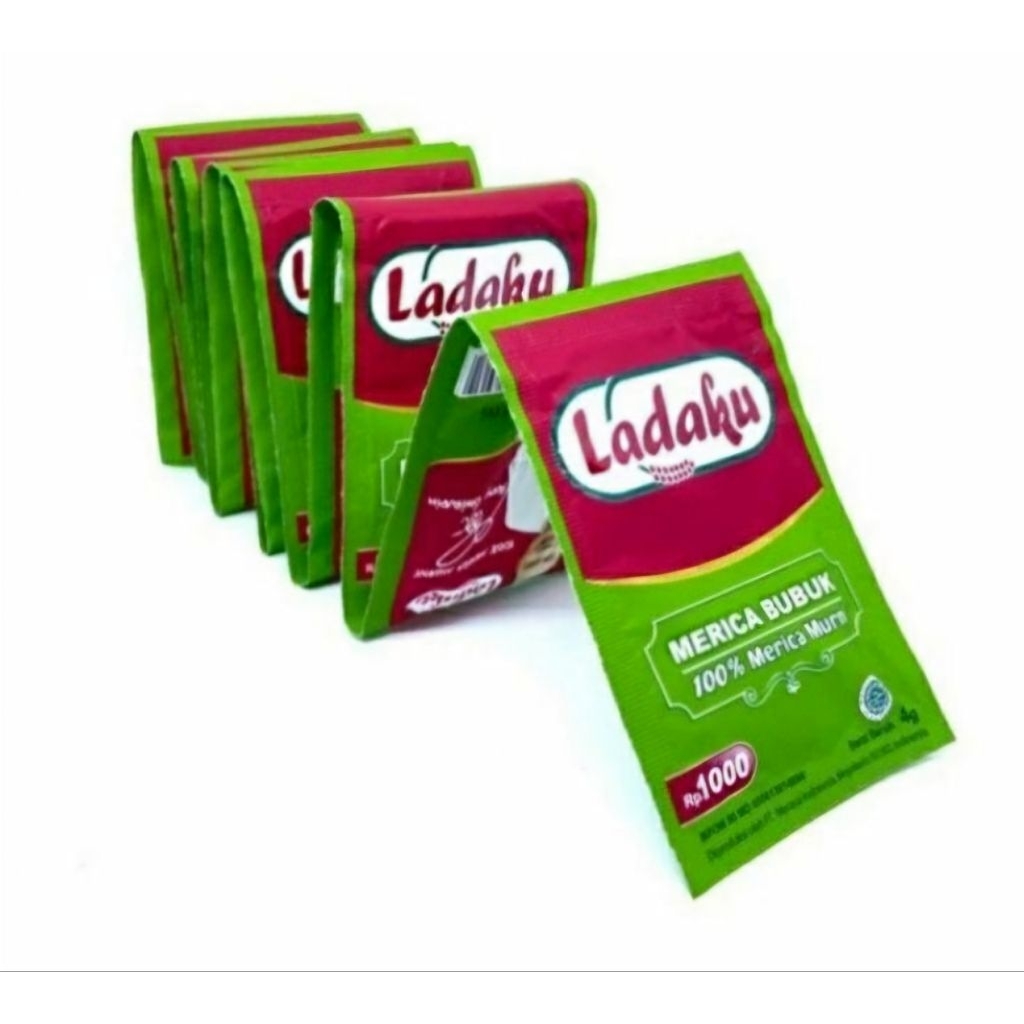 

LADAKU MERICA BUBUK BUMBU DAPUR 100% MERICA MURNI 1 RENCENG ISI 12 SASET 4 GRAM