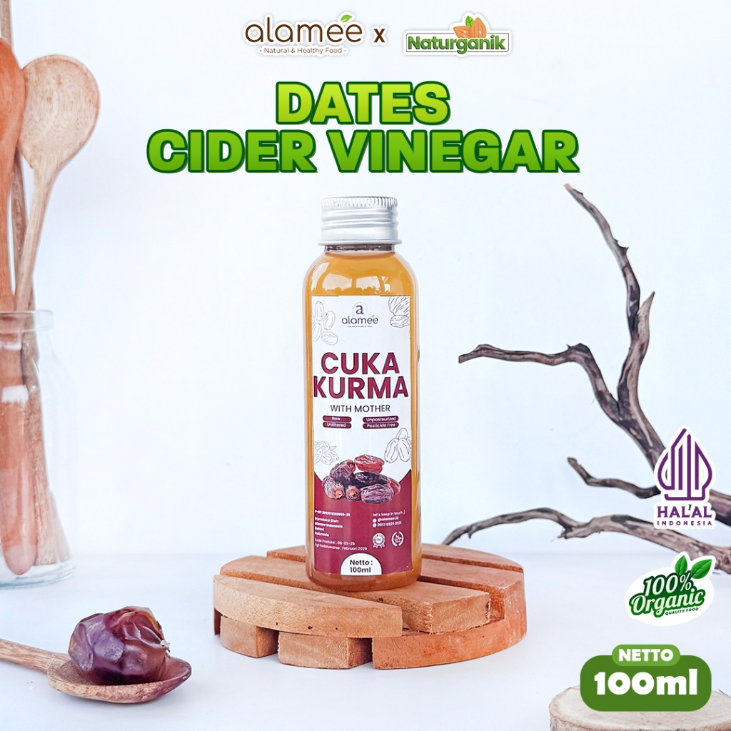 

ALAMEE Cuka Kurma With Mother Original Dates Cider Vinegar Fermentasi Probiotik Herbal 100ml Naturganik