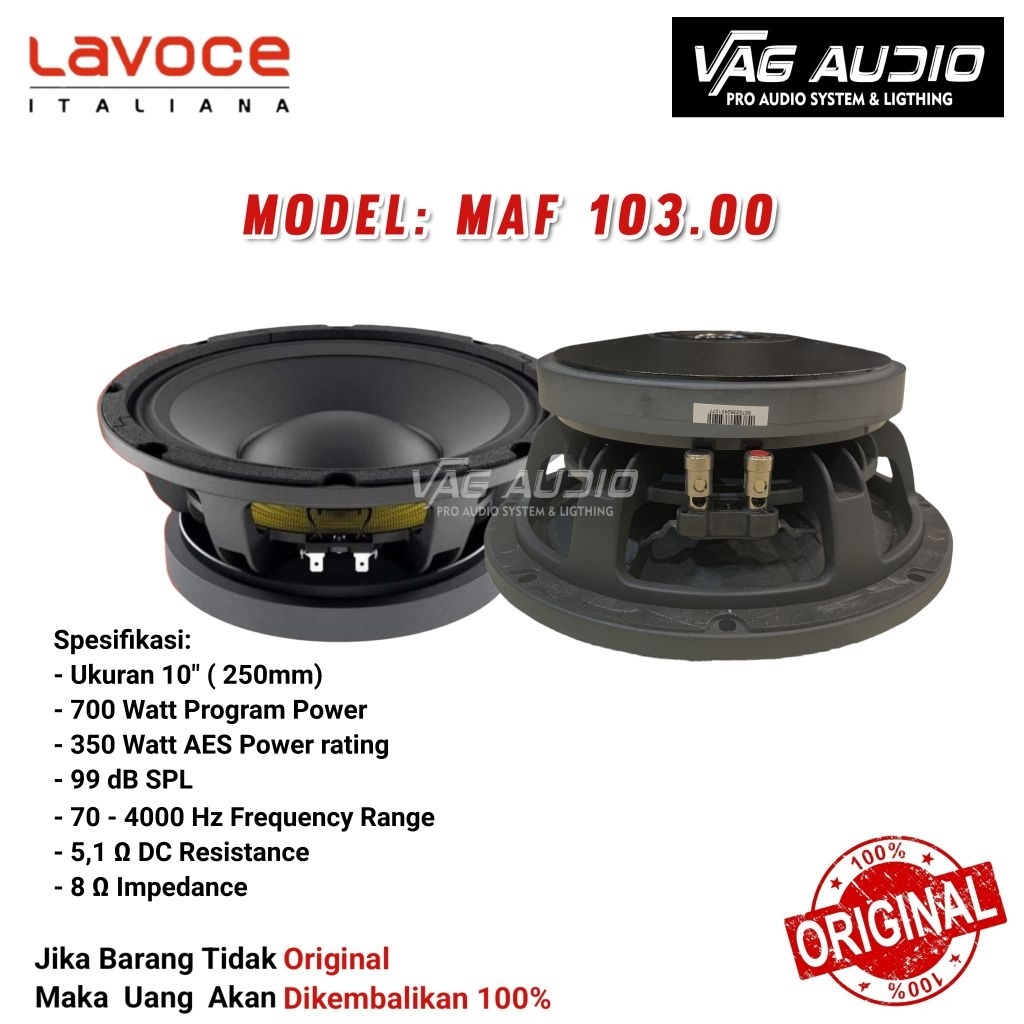 SPEAKER COMPONENT LAVOCE MAF 103.00