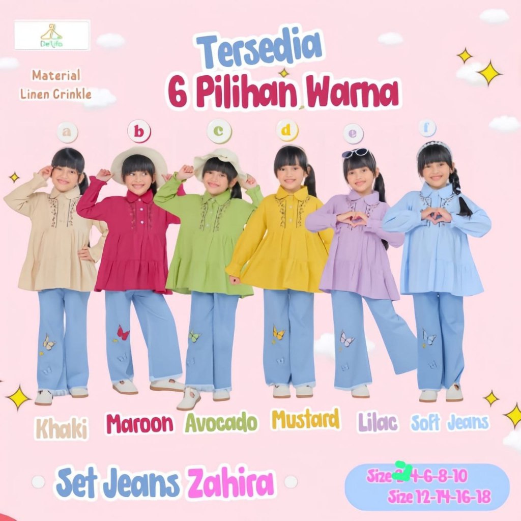 Zahira By Delifa Baju Anak Samarinda Kemeja Jeans Set Baju Anak Remaja Tanggung Murah Kalimantan