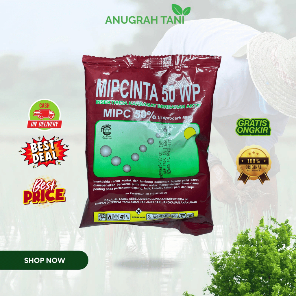 MIPCINTA 100GR Insektisida mampu mengendalikan hama-hama penting pada tanaman padi jagung kedelai ko