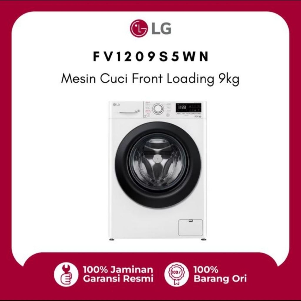 MESIN CUCI LG FRONT LOADING 9KG FV1209S5WN