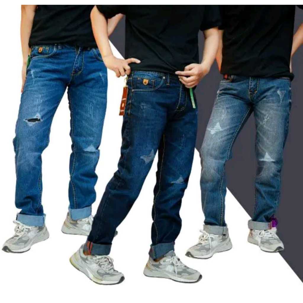 Celana Jeans Panjang Pria LICASIO79 Original Model Sobek