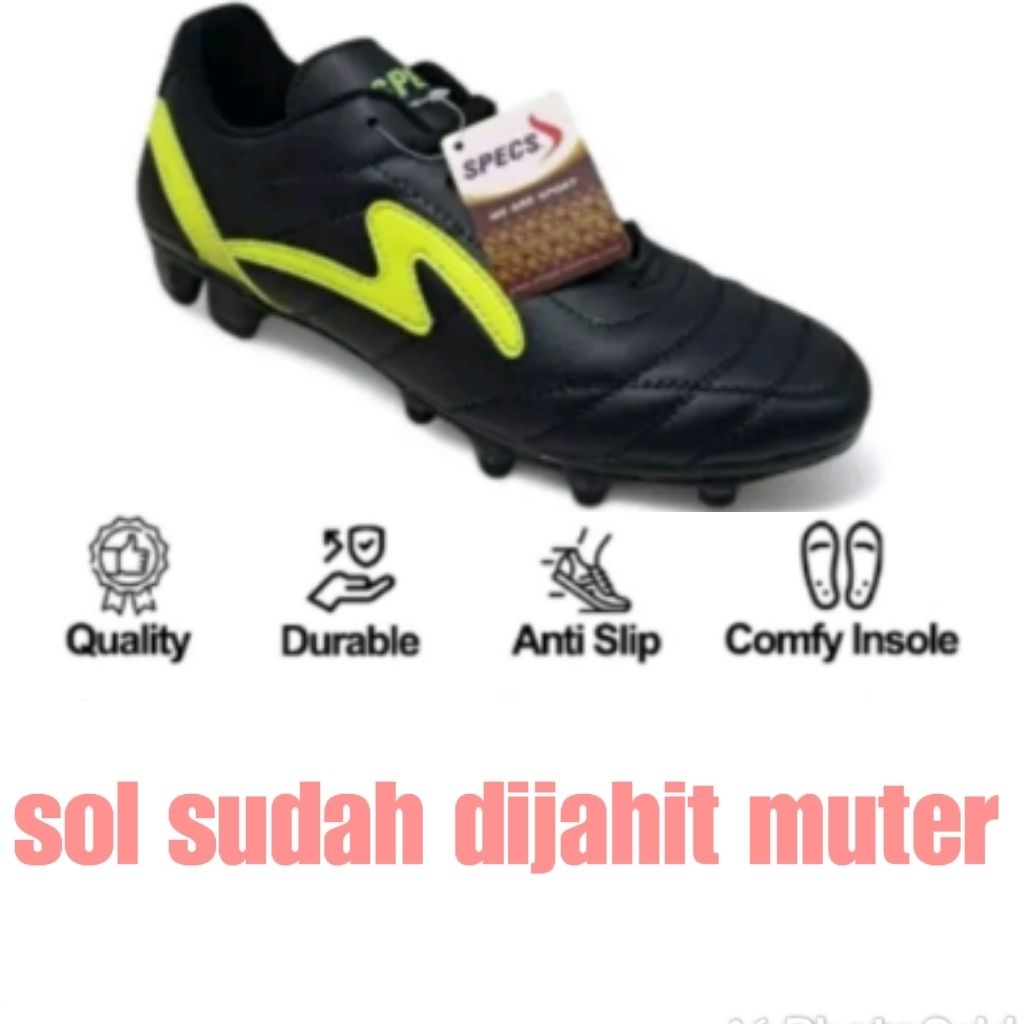 sepatu bola kulit asli specs sol sudah dijahit muter