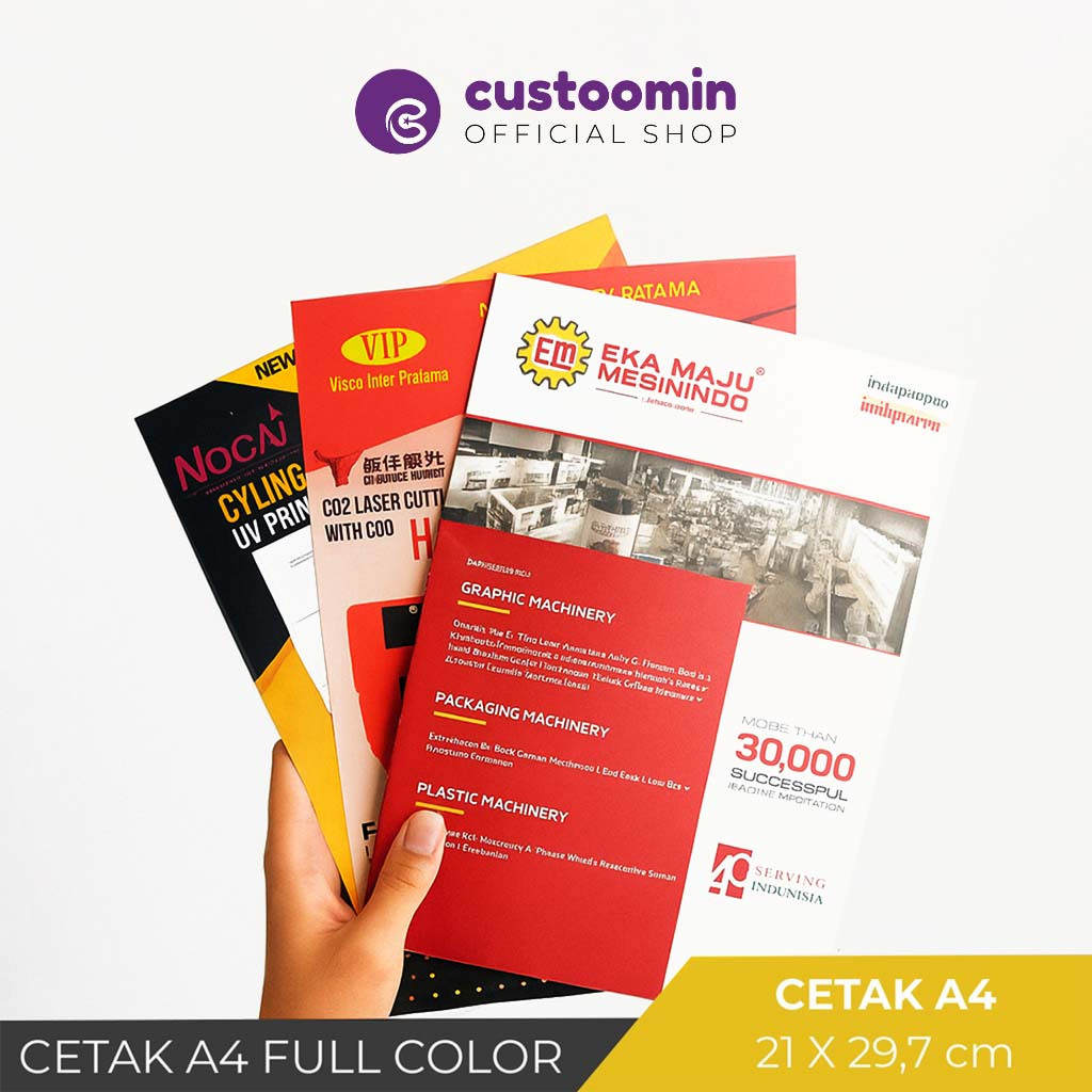 

Cetak A4 (29,7x21 cm) - Macam-Macam Kertas - Full Color