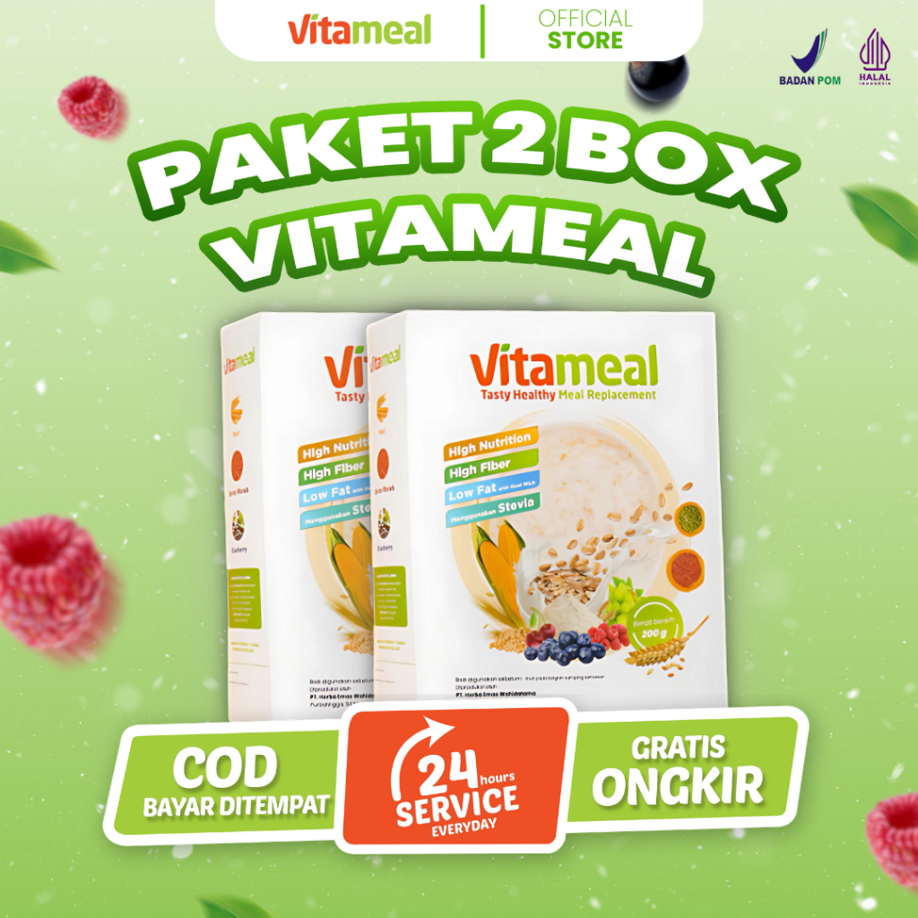 

[ AMPUH ] PAKET 2 BOX - Vitameal Sereal Herbal Rendah Gula Penderita Diabetes Gerd Hipertensi VITAMILK HERBAL