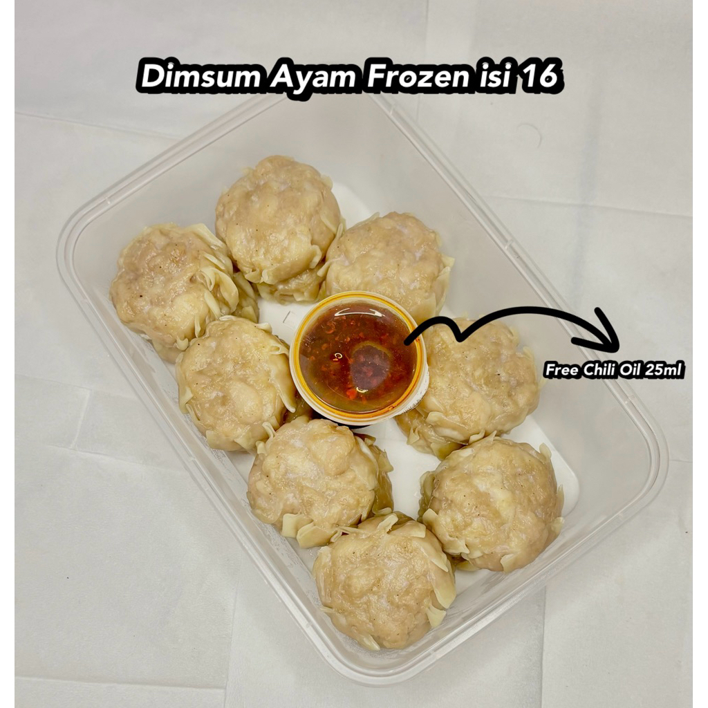 

Dimsum Ayam Frozen isi 16pcs free chili oil