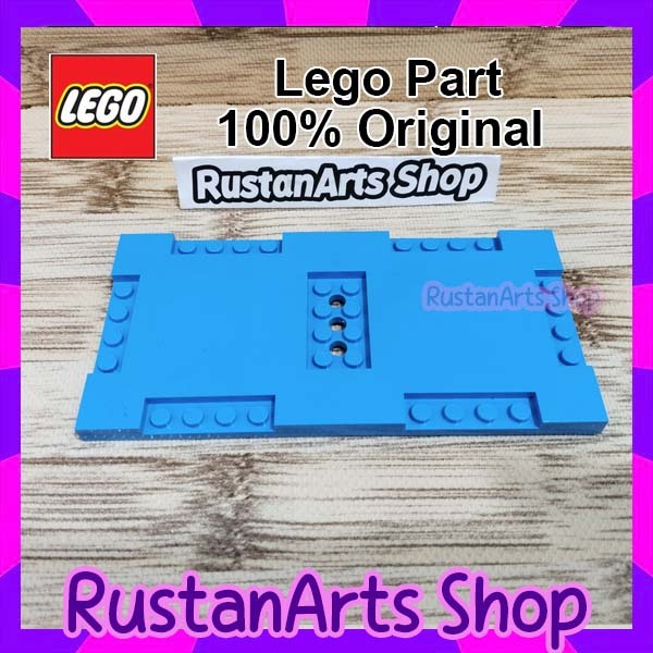 LEGO Brick, Modified 8 x 16 x 2/3 with 1 x 4 and 2 x 4 Indentations, Dark Azure [71772]