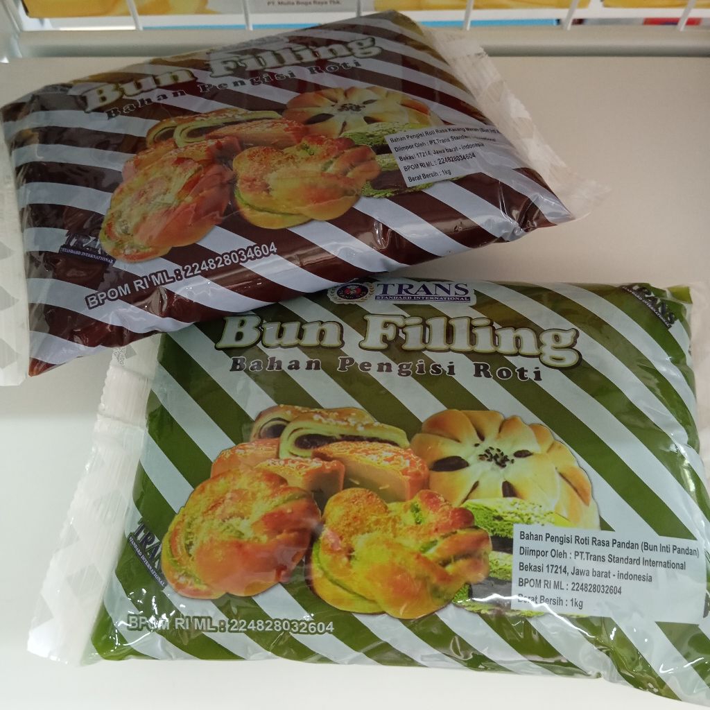 

Trans Bun Filling Pasta Pandan & Kacang Merah 1Kg Selai Isian Kue Bulan Cake Roti Bakpao Mochi