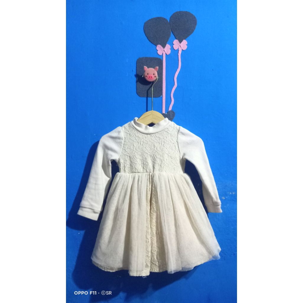 preloved dress brukat anak CHEEK size 90