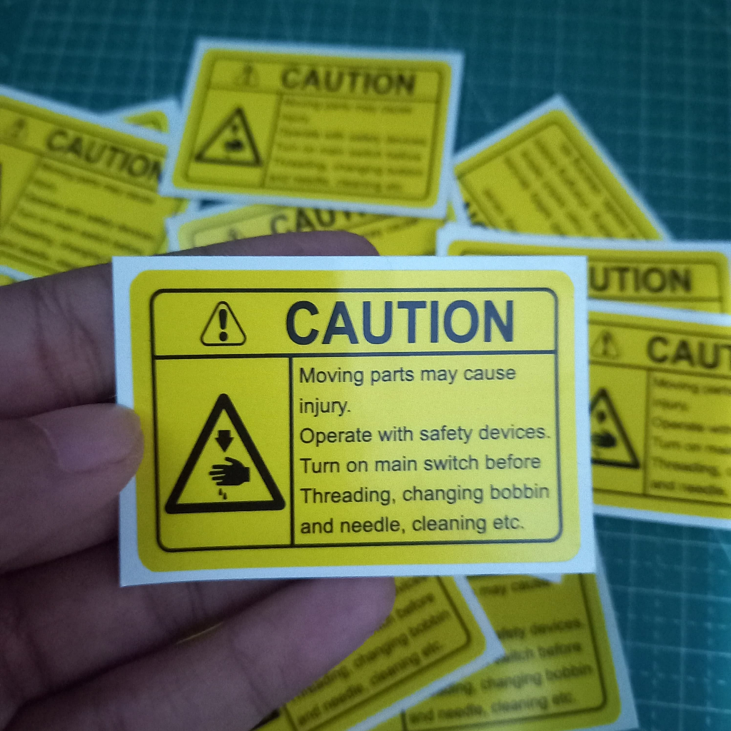 Cauntion Sticker Print Untuk Mesin Jahit Stiker Perhatian Untuk Mesin Jahit