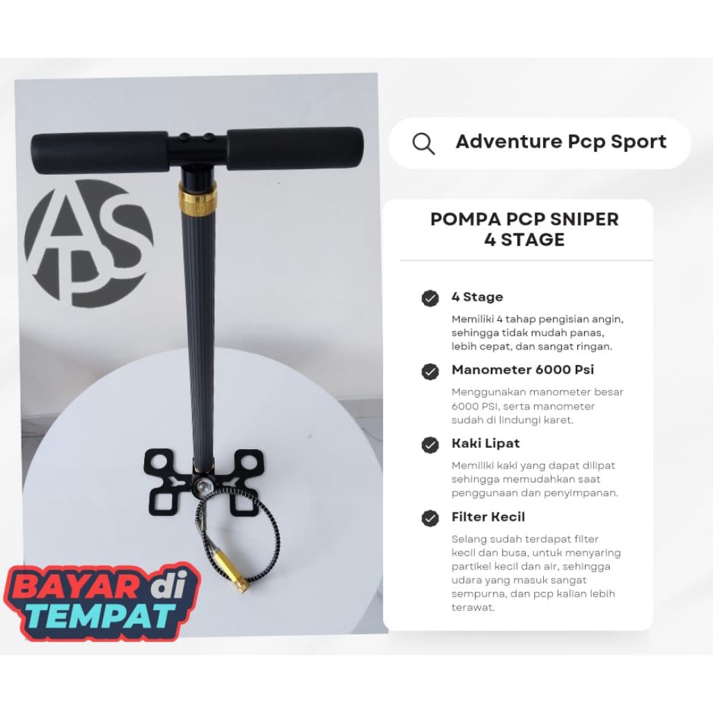 Pompa Pcp 4 Stage Sniper Kaki Lipat | Pompa Pcp Murah | Pompa Pcp 3 Stage | Pompa Pcp 6000Psi