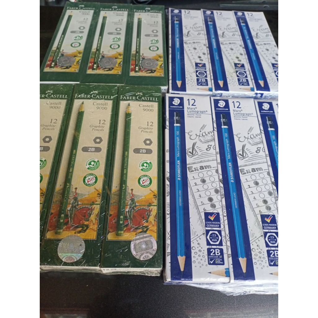 

PENSIL 2B FABER -CASTELL/PENSIL STAEDLER 2B/HITAM TEBAL SATU SLOP ISI 6 PAK@12PCS