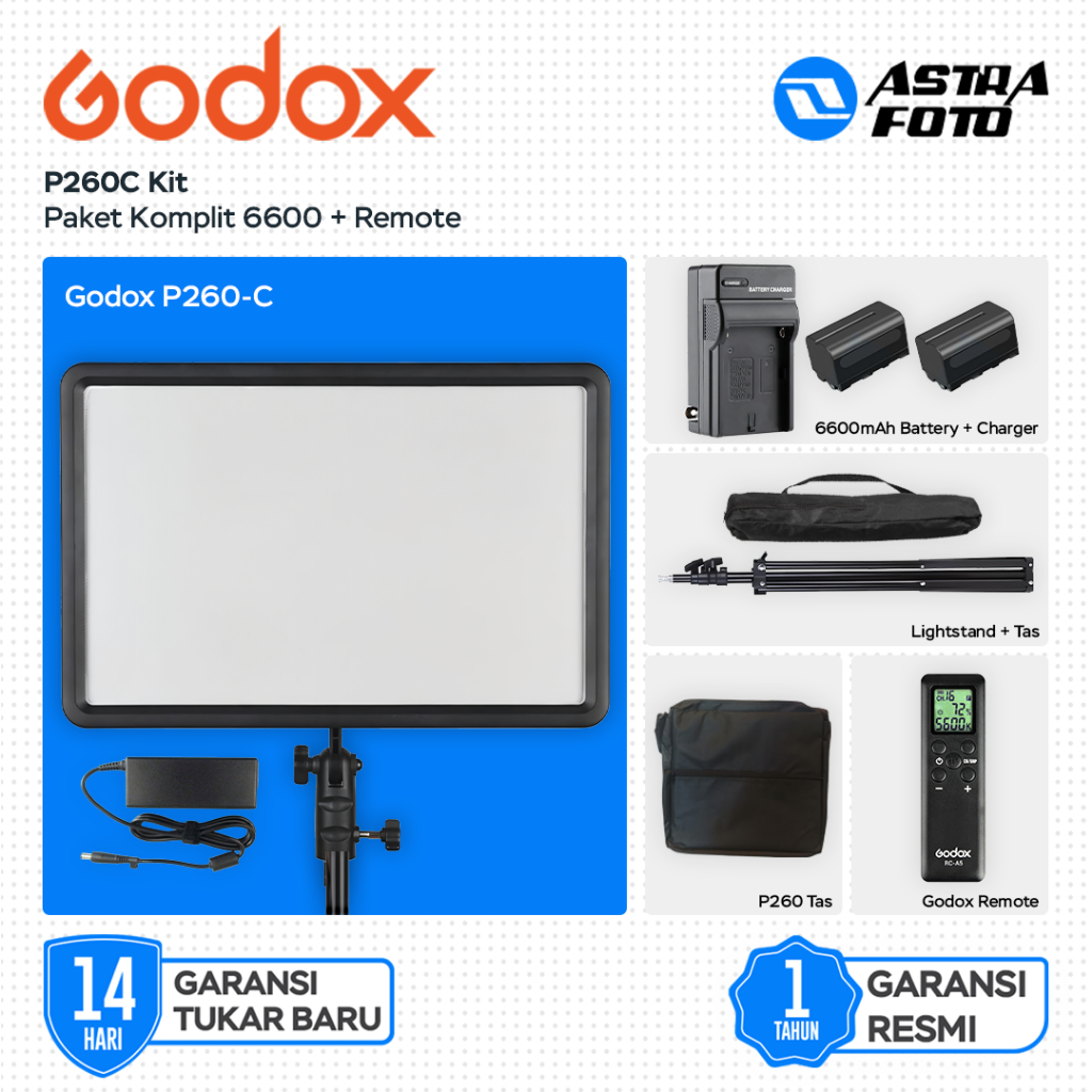 Godox LED P260C Bi-Color Lampu LED Video Continues Light Panel Godox P260 C For Beauty Shot Makeup Artist Photoshoot Video Light