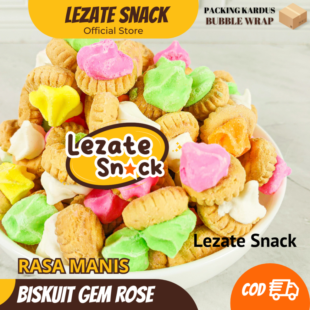 

Gem Rose Biskuit 1KG Murah Enak Renyah Kiloan / Kue Gemrose Biskuit Gem Bunga Roti Kering Manis Roti Mawar 1/5KG Lezate Snack WAP SHOP