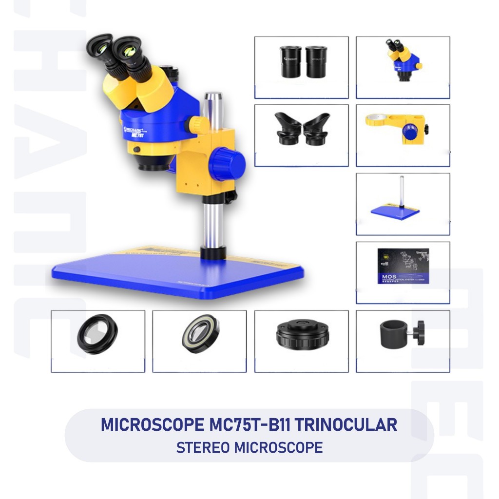 MICROSCOPE STEREO MECHANIC MC75T-B11 TRINOCULAR ORIGINAL
