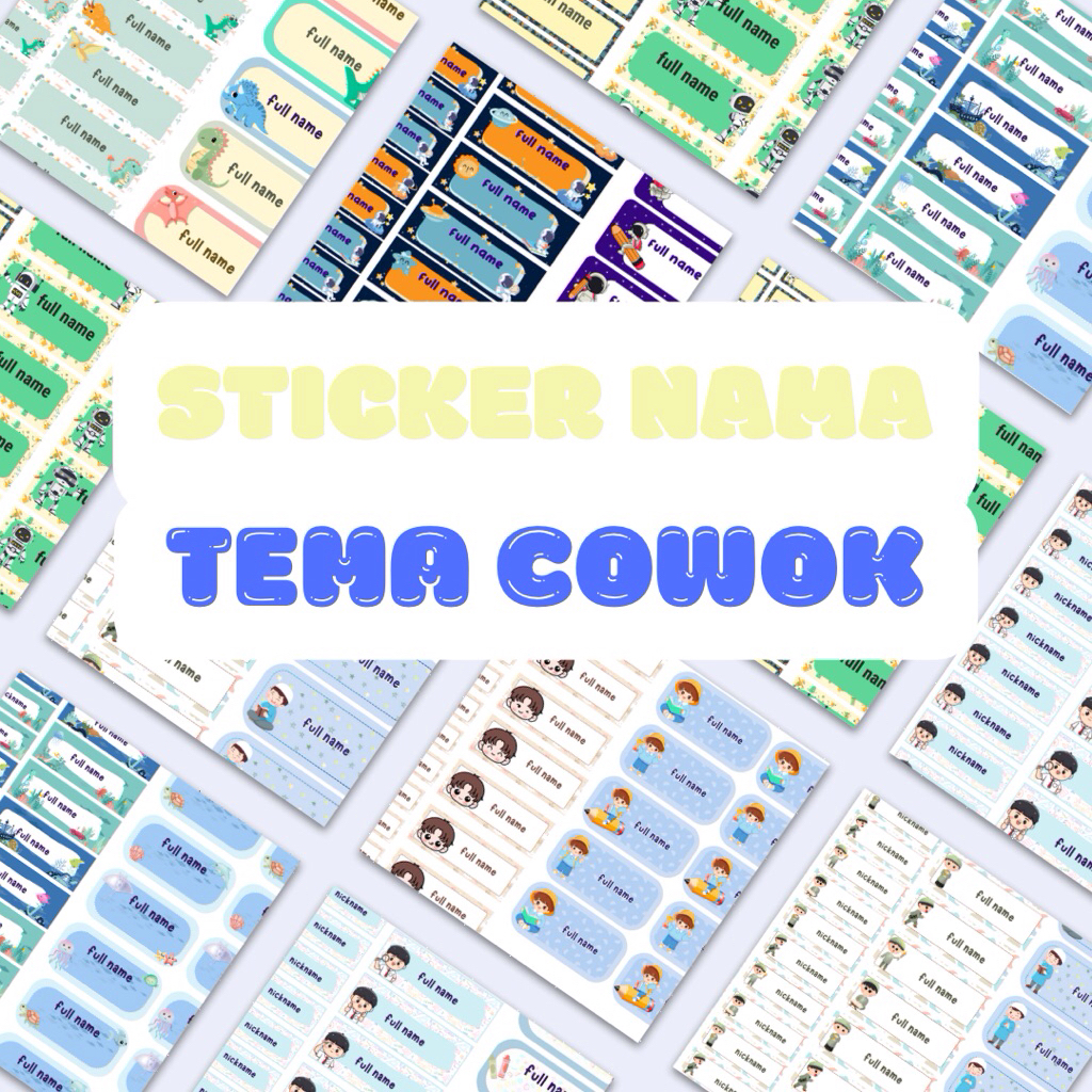 

STICKER NAMA TEMA COWOK