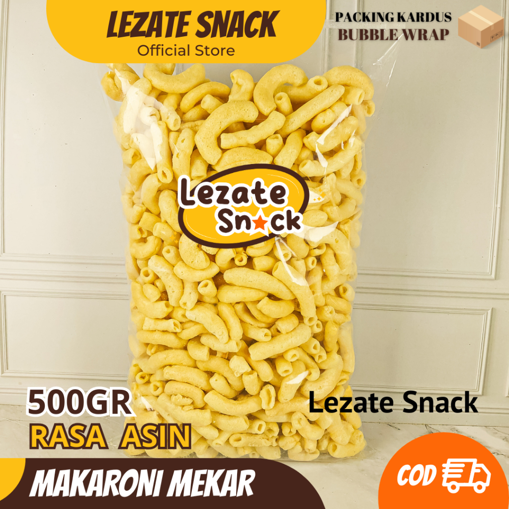 

Makaroni Asin Gurih 500GR Murah Enak Renyah Kiloan / Makaroni Mekar Asin / Makroni Asin Kiloan 1 / 4 kg Lezate Snack WAP SHOP