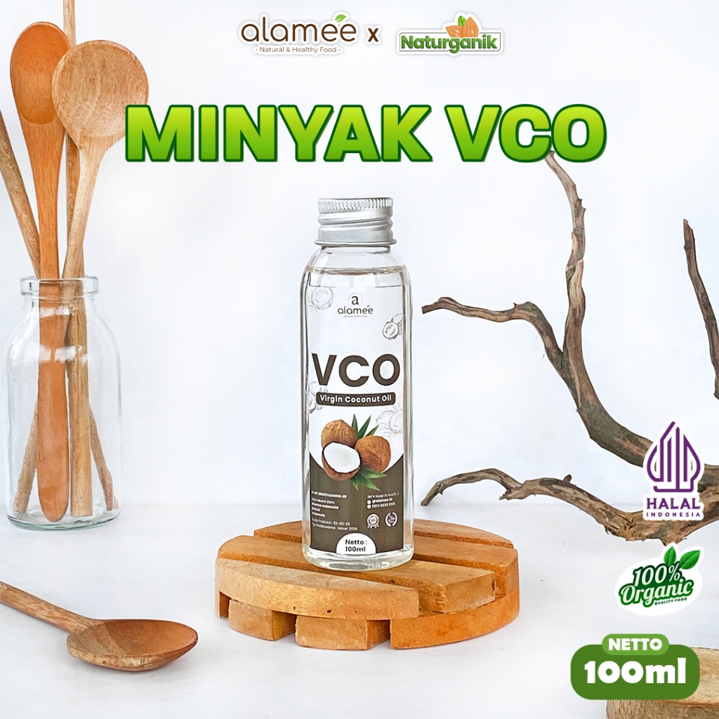 

ALAMEE Minyak Kelapa Murni Extra Virgin Coconut Oil VCO Dapat Diminum Organik Masak 100ml Naturganik