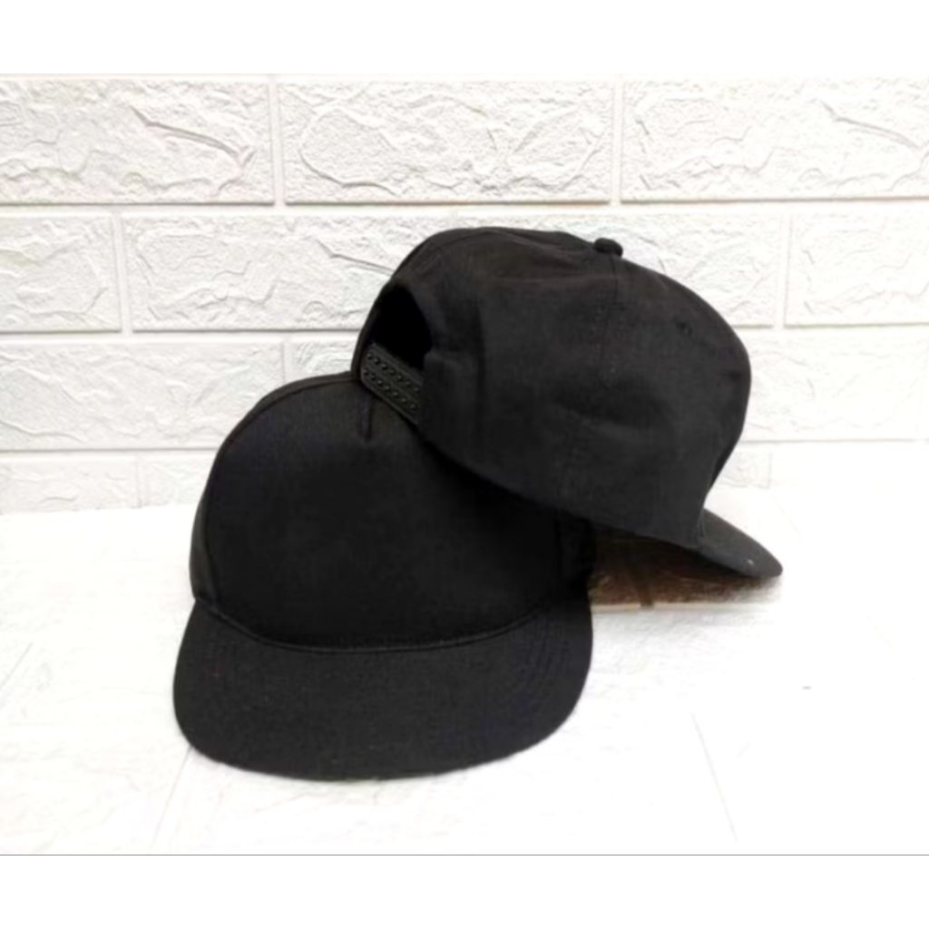 Topi Snapback Hitam Putih Polos Topi HipHop
