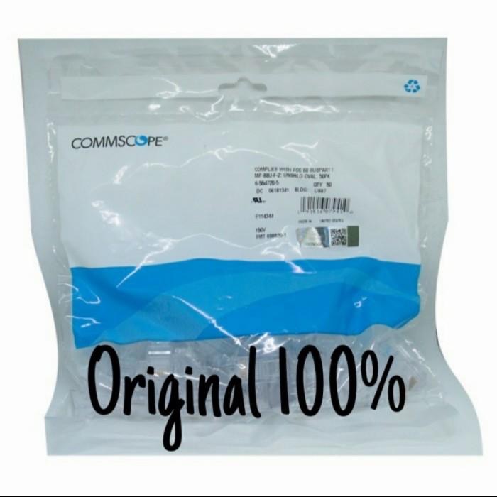 Konektor Rj45 Amp Comscope Original Cat 5 Isi 50 Connektor