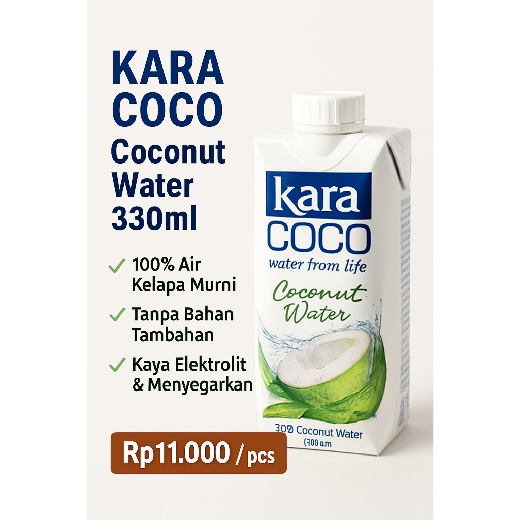 

KARA COCO Coconut Water 330ml – Air Kelapa Asli, Segar & Sehat!