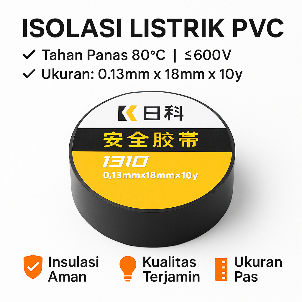 Isolasi listrik hitam 10 yard , isolator listrik tahan panas , isolator PVC listrik berkualitas